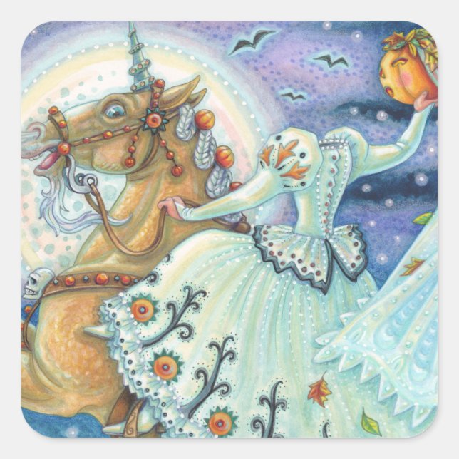 BRIDE OF SLEEPY HOLLOW, UNICORN STICKERS SHEET Squ (Front)