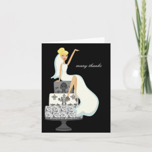 Bride On A Wedding Cake Thank You Notes