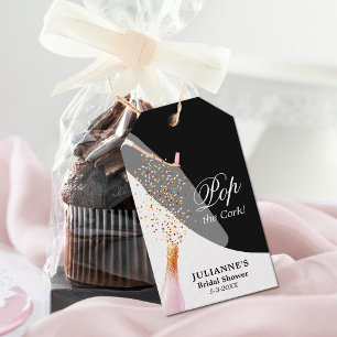 Bride on Black Bridal Shower Favour Gift Tags