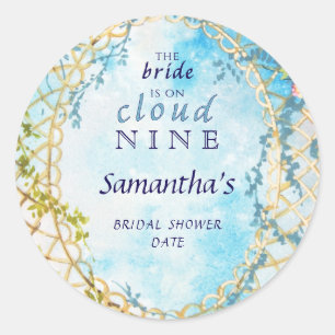 Bride On Cloud Nine Rococo Revival Bridal Shower Classic Round Sticker