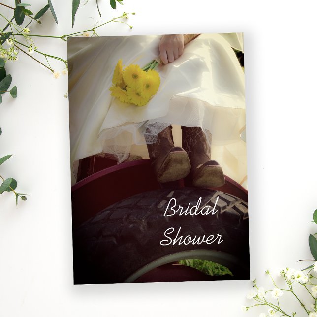 Bride on Tractor Farm Bridal Shower Invitation (Creator Uploaded)