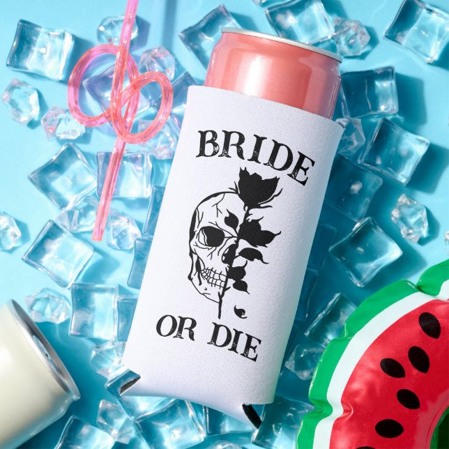 Bride or Die Bachelorette Party Customised Bridal  Seltzer Can Cooler (In Situ Summer)