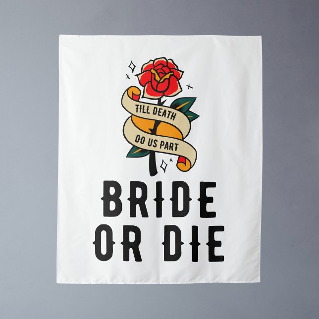 Bride Or Die Backdrop Till Death Do Us Part Gothic Tapestry (Bride Or Die Backdrop Till Death Do Us Part Gothic
)