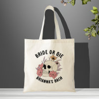 Bride or die black skull bachelorette favours