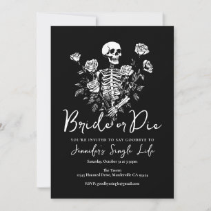 Bride or Die Floral Skeleton Bachelorette Party Invitation