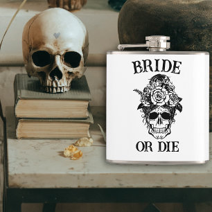 Bride or Die Gothic Bachelorette Party Customised Hip Flask