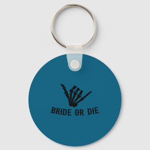 Bride Or Die Rockstar Skeleton Bachelorette Party  Key Ring