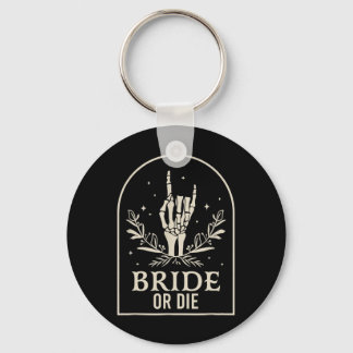 Bride Or Die Skeleton Hand Gothic Chelorette Party Key Ring