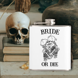 Bride or Die Til Death Do Us Party Gothic Wedding Hip Flask