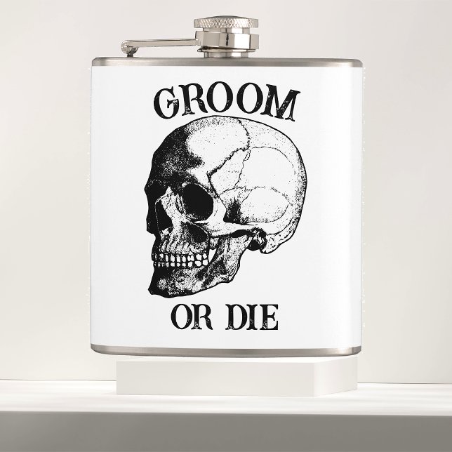 Bride or Die Til Death Do Us Party Gothic Wedding Hip Flask (Creator Uploaded)