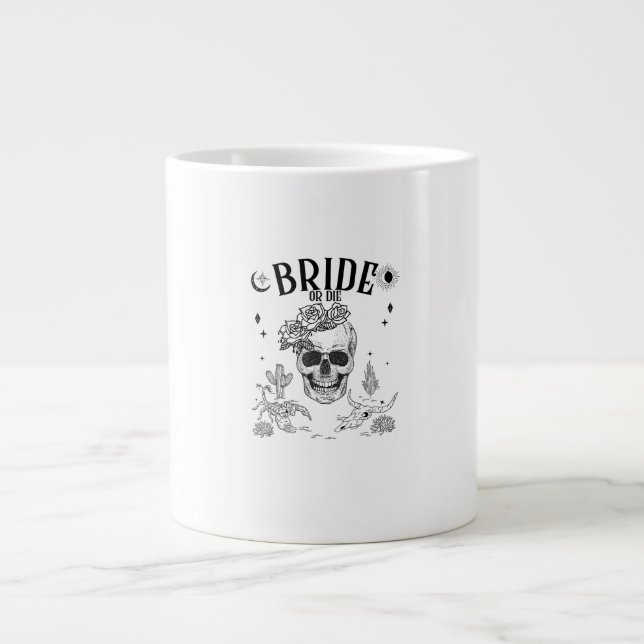 Bride Or Die Till Death Do Us Party Gothic Bachelo Large Coffee Mug (Front)