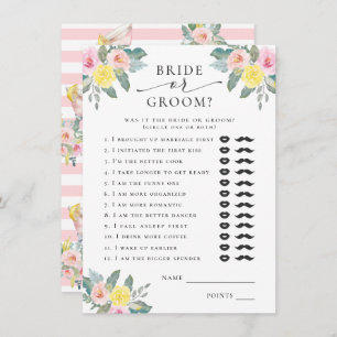 Bride or Groom Bright Cocktail Bridal Game Enclosure Card