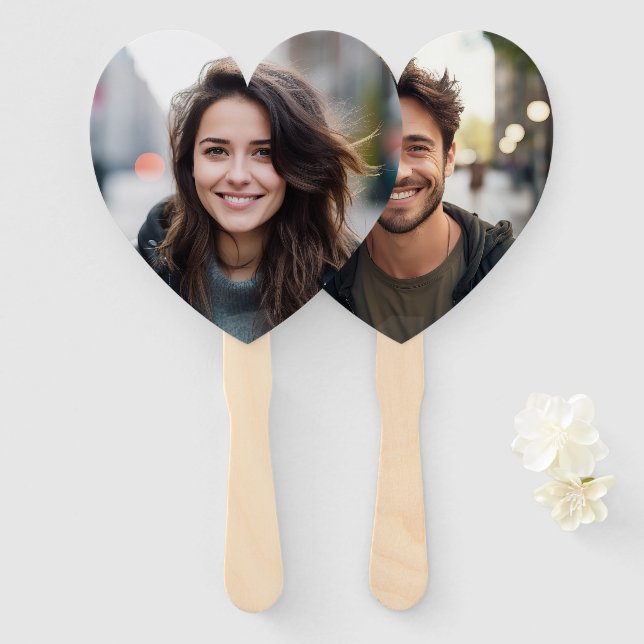 Bride or Groom Game, Custom Photos, Him or Her Hand Fan (Front and Back)