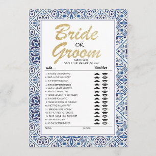 Bride or Groom game fully editable card