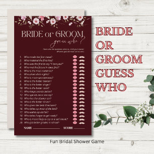 Bride or Groom Guess Who Game Bride in Bloom