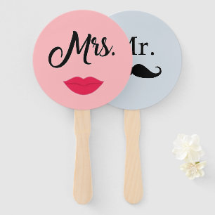 Bride or Groom Mr Mrs Wedding Game Hand Fan