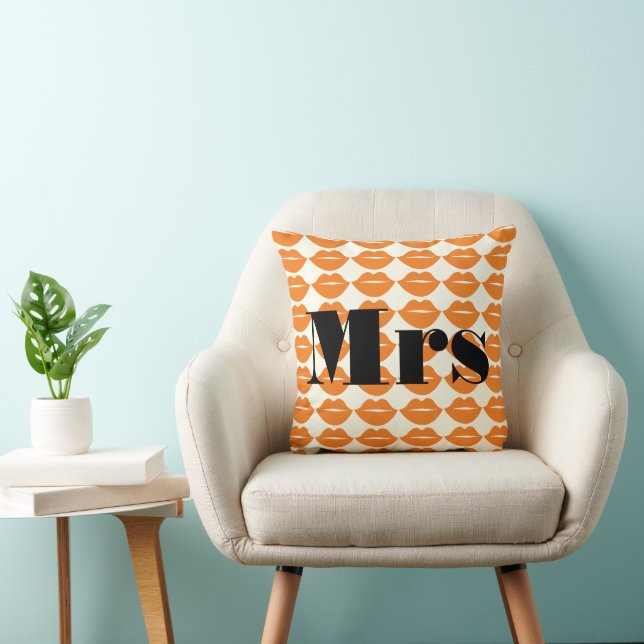 Bride Orange and Ivory Mrs Lips Patten Cushion (Chair)