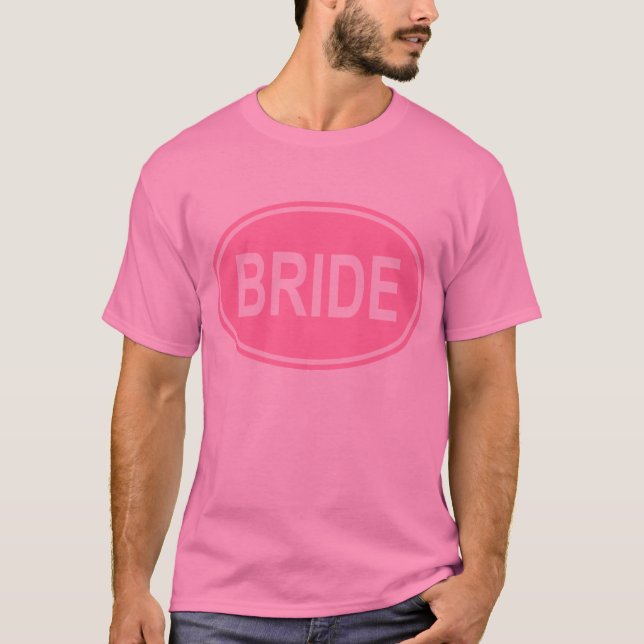 Bride Oval Design in Pink T-Shirt (Front)