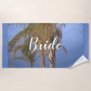 Bride Palm Trees Beach Towel