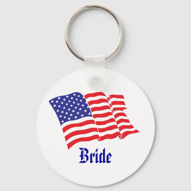 Bride Patriotic Wedding Key Ring (Front)