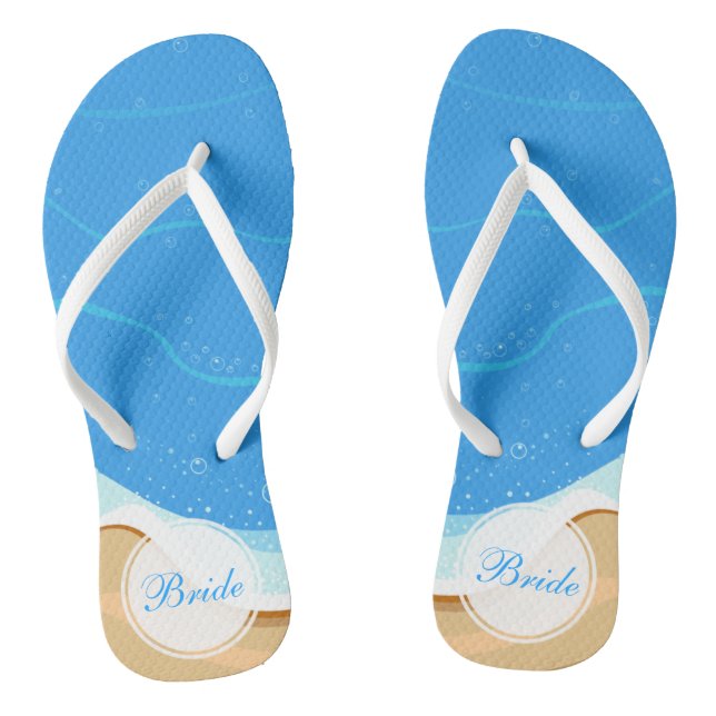 Bride Personalised Beach Wedding | Flip Flops (Footbed)