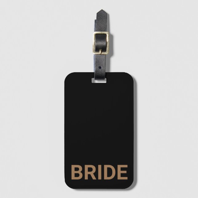 Bride Personalised Simple Modern Luggage Tag (Front Vertical)