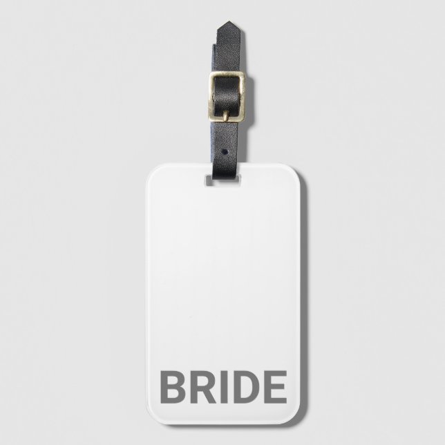 Bride Personalised Simple Modern Luggage Tag (Front Vertical)