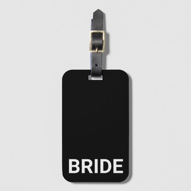 Bride Personalised Simple Modern Luggage Tag (Front Vertical)