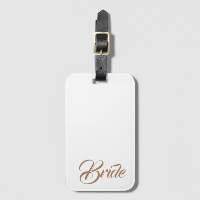 Bride Personalised Simple Modern Luggage Tag (Front Vertical)