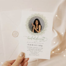 Bride Photo Baby's Breath Bridal Shower Invitation