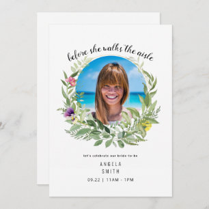 Bride Photo Before She Walks Bridal Shower Invitat Invitation