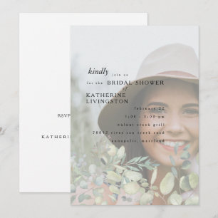 Bride Photo Foliage Bridal Shower Invitation