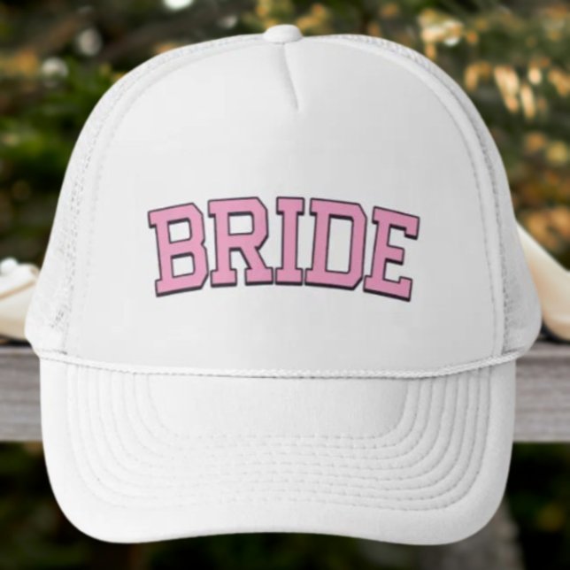 BRIDE – Pink College Font Bachelorette Trucker Hat (Creator Uploaded)
