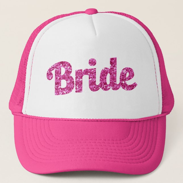 Bride Pink Glitter hat (Front)