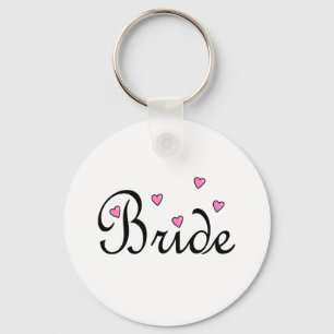 Bride Pink Hearts Key Ring