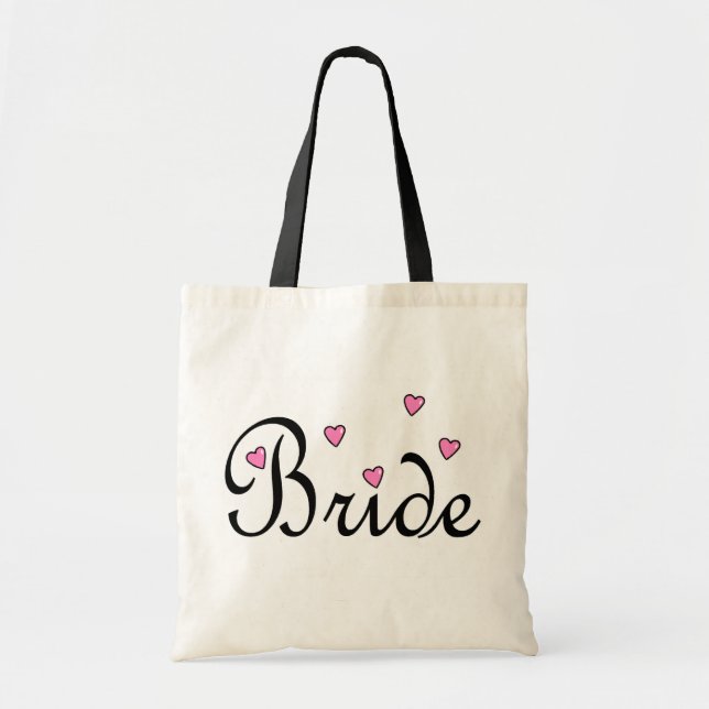 Bride Pink Hearts Tote Bag (Front)