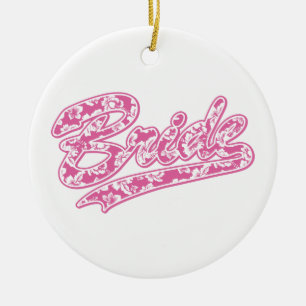 Bride Pink Hibiscus Ceramic Tree Decoration