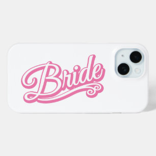 Bride pink/white on white iPhone 15 case