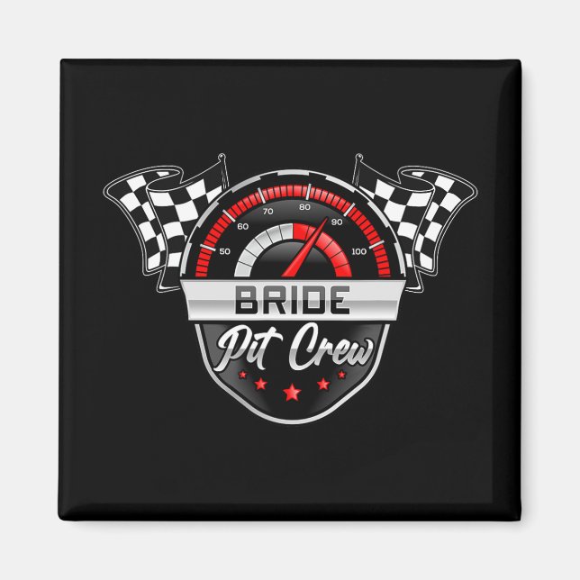 Bride Pit Crew Race Car Birthday Party Matching Fa Magnet (Front)