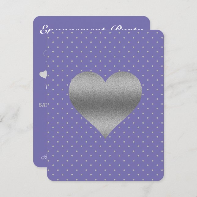 BRIDE  Purple Plum Silver Polka Dot Shower Party Invitation (Front/Back)
