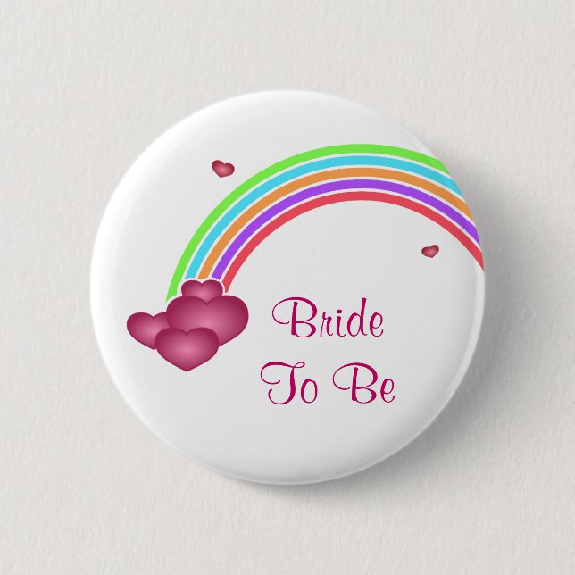 Bride Rainbow and Heart Button (Front)