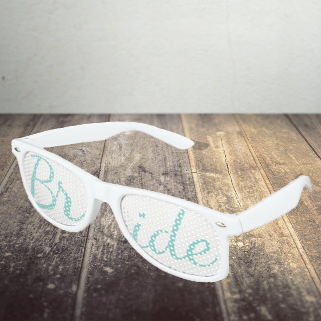 BRIDE Reception Shower Bridal Wedding Party Bride Retro Sunglasses (Creator Uploaded)