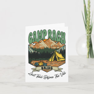 Bride Retro Camp Bach Party Camping Bachelorette 2 Card