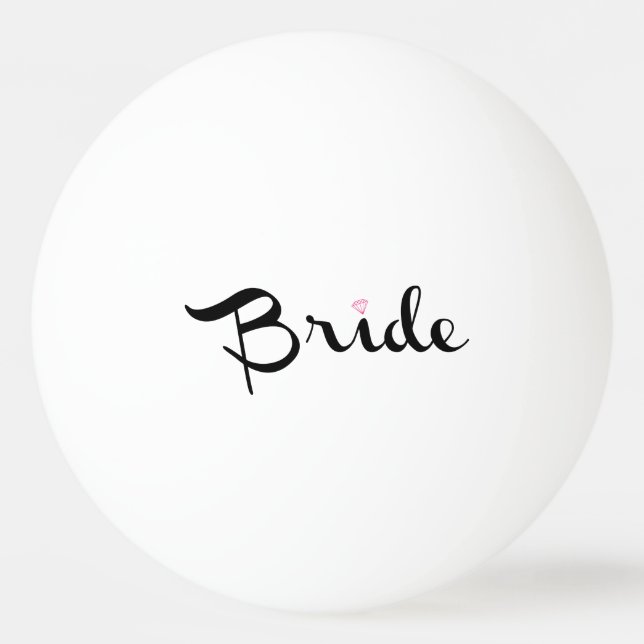Bride Retro Script Ping Pong Ball (Front)