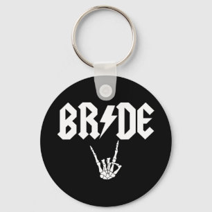 Bride Rock N Roll Gothic Halloween Bachelorette Pa Key Ring