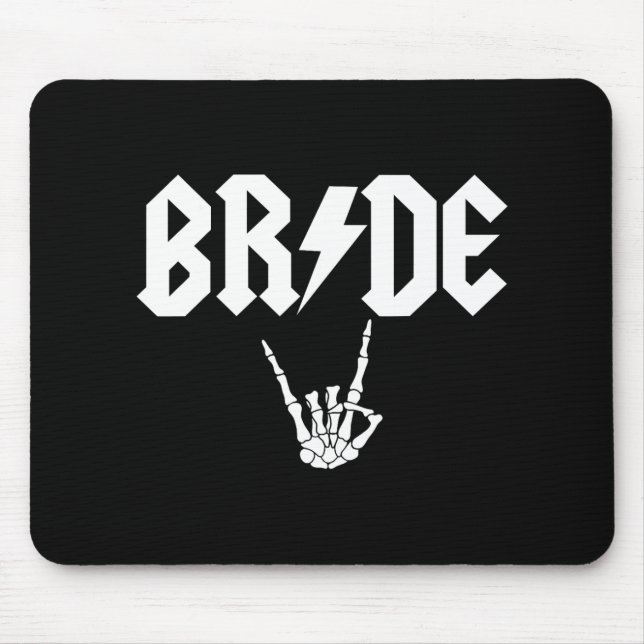 Bride Rock N Roll Gothic Halloween Bachelorette Pa Mouse Mat (Front)