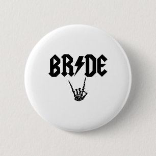 Bride Rock N Roll Skeleton Hand Halloween Bachelor 6 Cm Round Badge