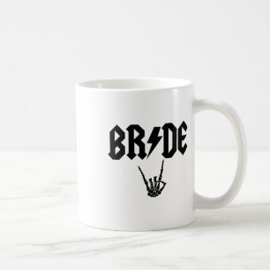Bride Rock N Roll Skeleton Hand Halloween Bachelor Coffee Mug