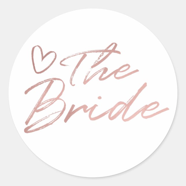 Bride - Rose Gold faux foil sticker (Front)