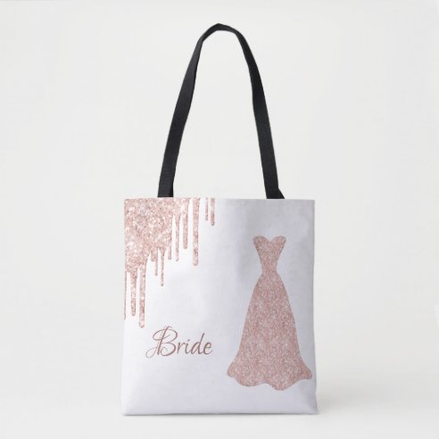 rose gold glitter bag